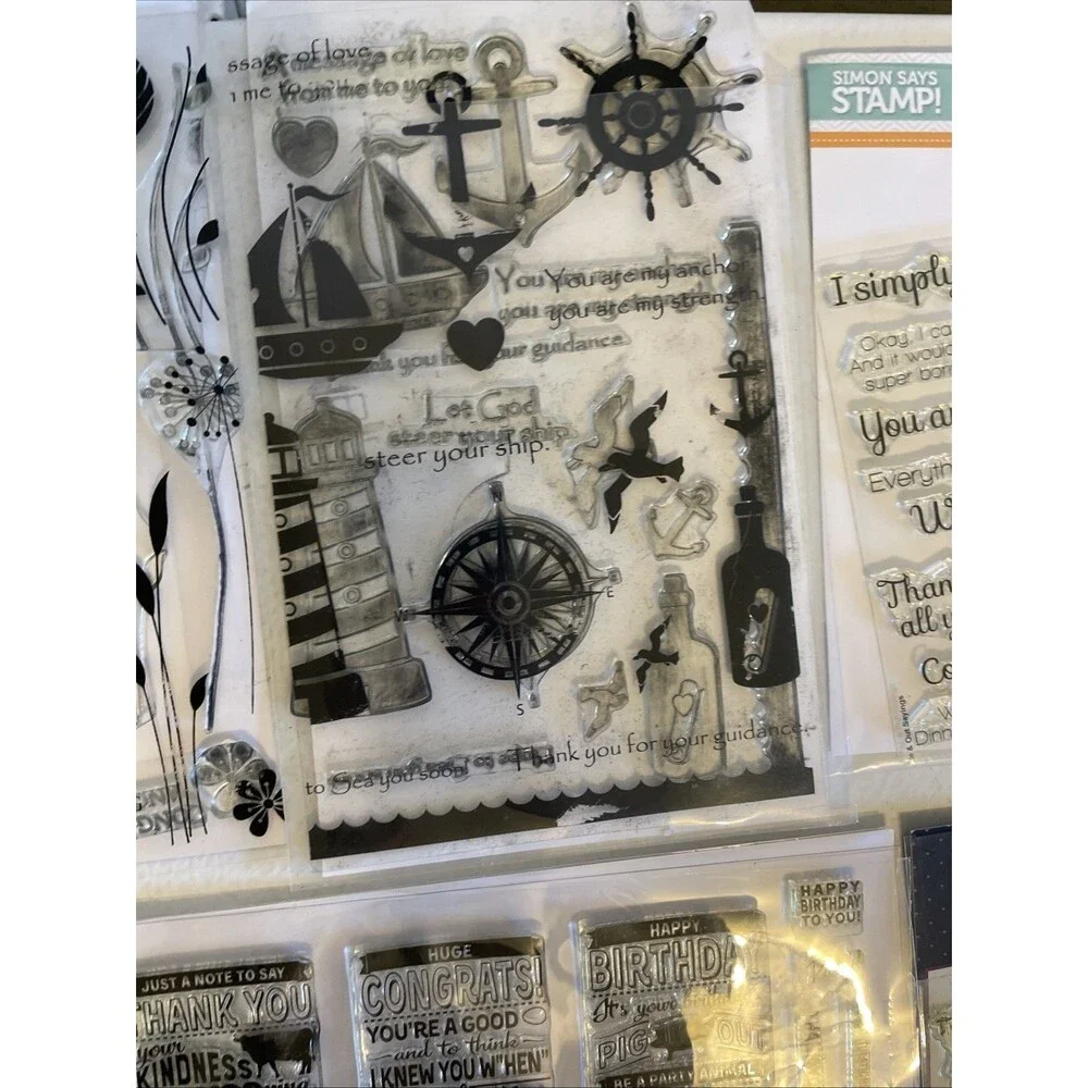 HUGE Mixed Lot of Clear Stamps For Crafting FLOWERS WORDS ETC